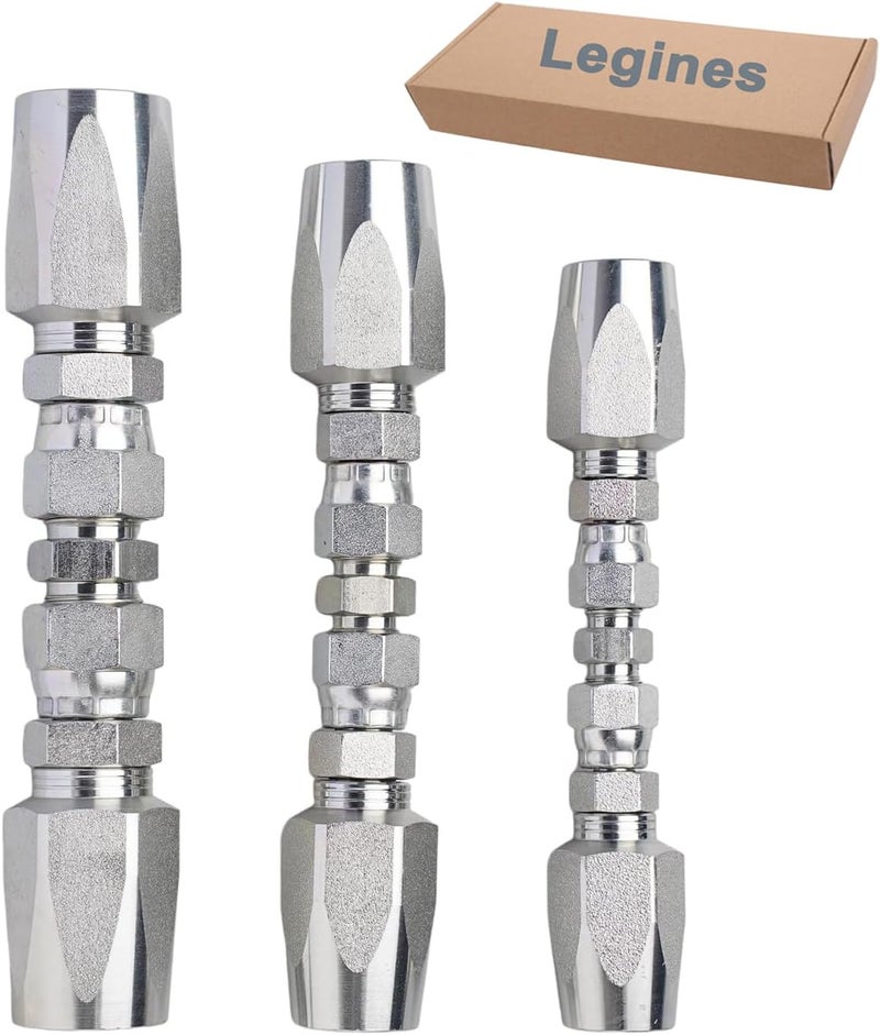 Legines 3Pcs Hydraulic Hose Field Repair Kit,1/4", 3/8", 1/2" Inner Diameter Reusable Repair Fittings - Image 1
